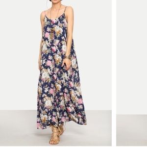 Cami Maxi Dress Navy Blue Floral
